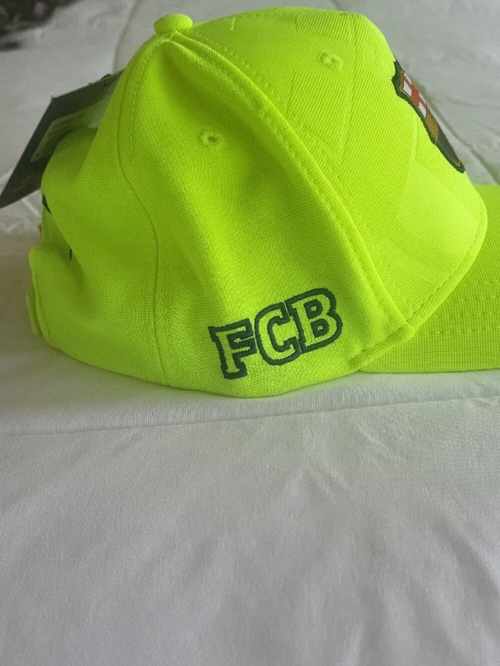 NWT FCBarcelona Official Neon Yellow Trucker Hat